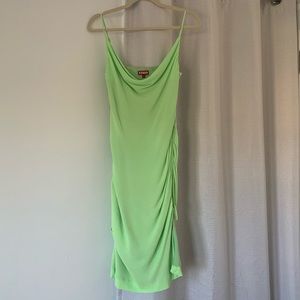 Staud tarte ruched crepe green dress size 4